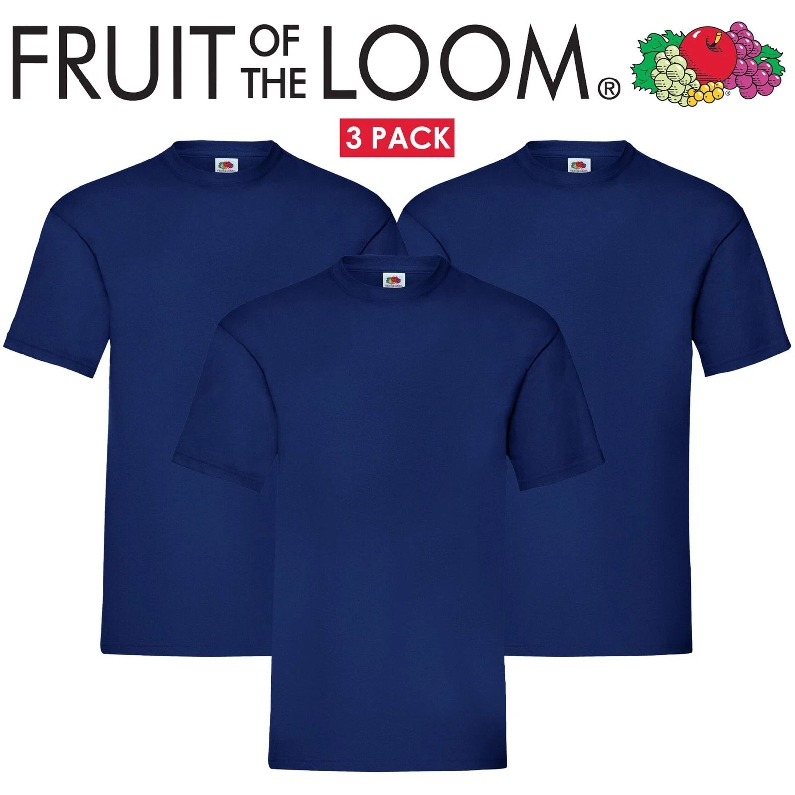 Fruit Of The Loom Mens Womens T Shirts 100% Cotton Plain Short Sleeve Tee Shirt