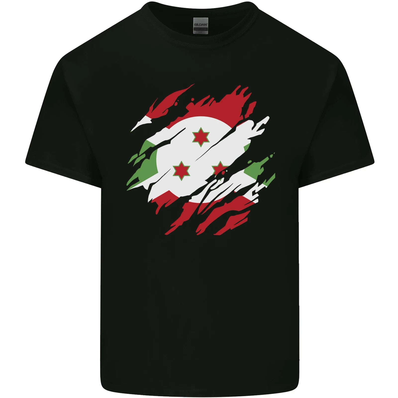 Torn Burundi Flag Burundians Day Football Mens Light Cotton T-Shirt