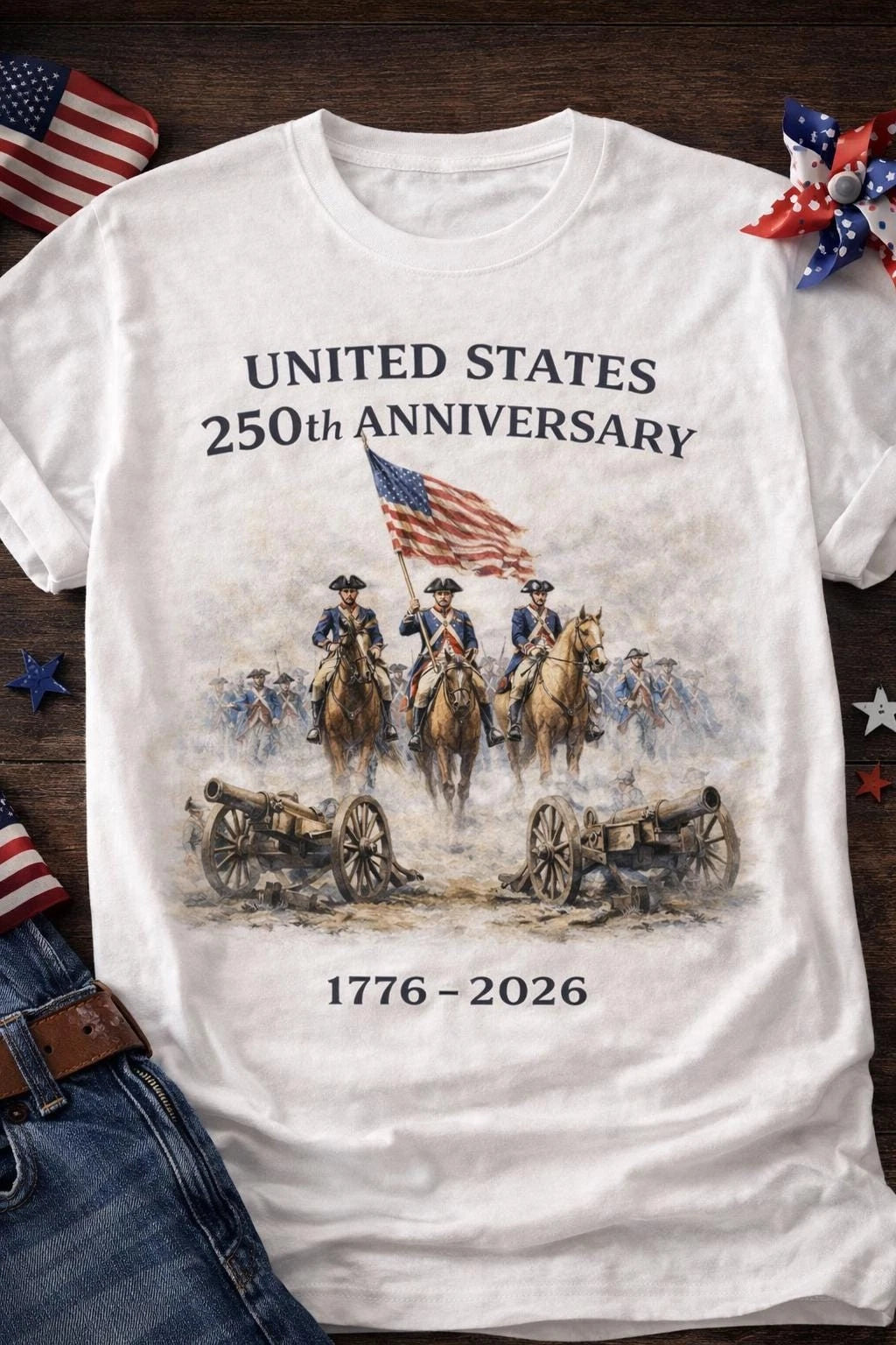 America 250th Anniversary Shirt, Revolutionary War Soldiers Tee, 1776-2026