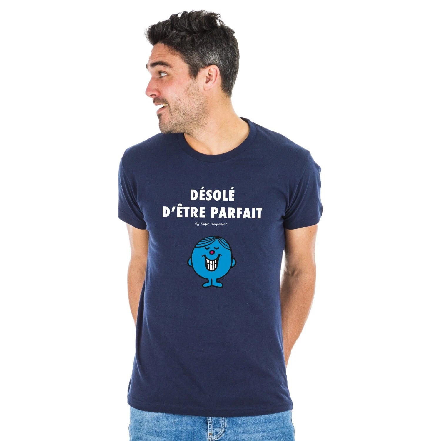 Men's Short Sleeve T-Shirt SORRY FOR BEING PERFECT 2 Navy Blue
