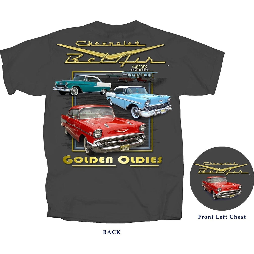 Joe Blow T's Chevy Bel Air Golden Oldies Men's T-Shirt Tri-Five 1955 1956 1957