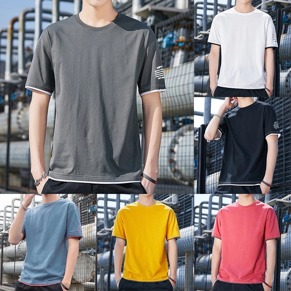 For Daily Wear Men's Two-piece Tee Daily Wear Casual Outings Loose Fit