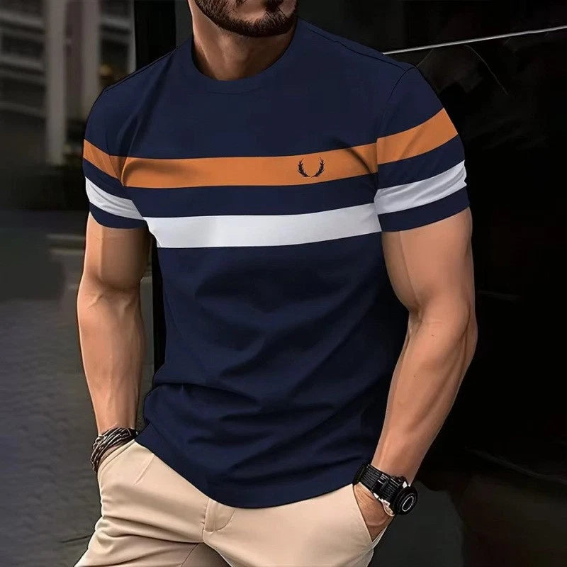 Men’s Breathable Performance Stripe Tee – Everyday Luxe Edition