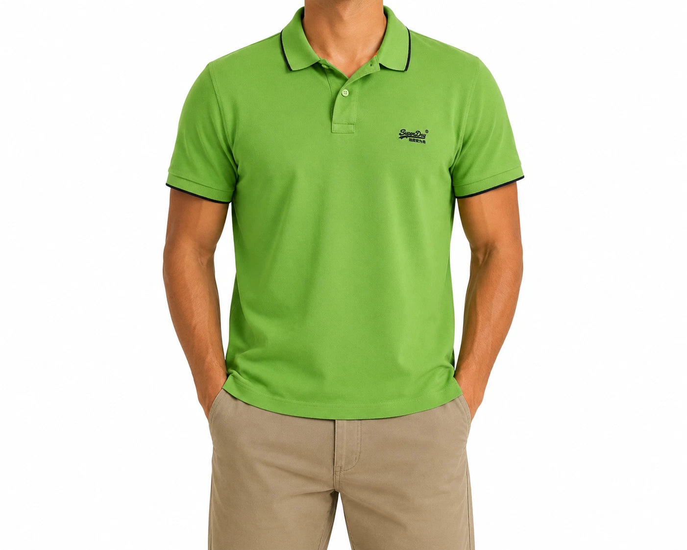 Superdry Men's Green Premium Polo Shirt Size 2XL City  Short Sleeve Logo