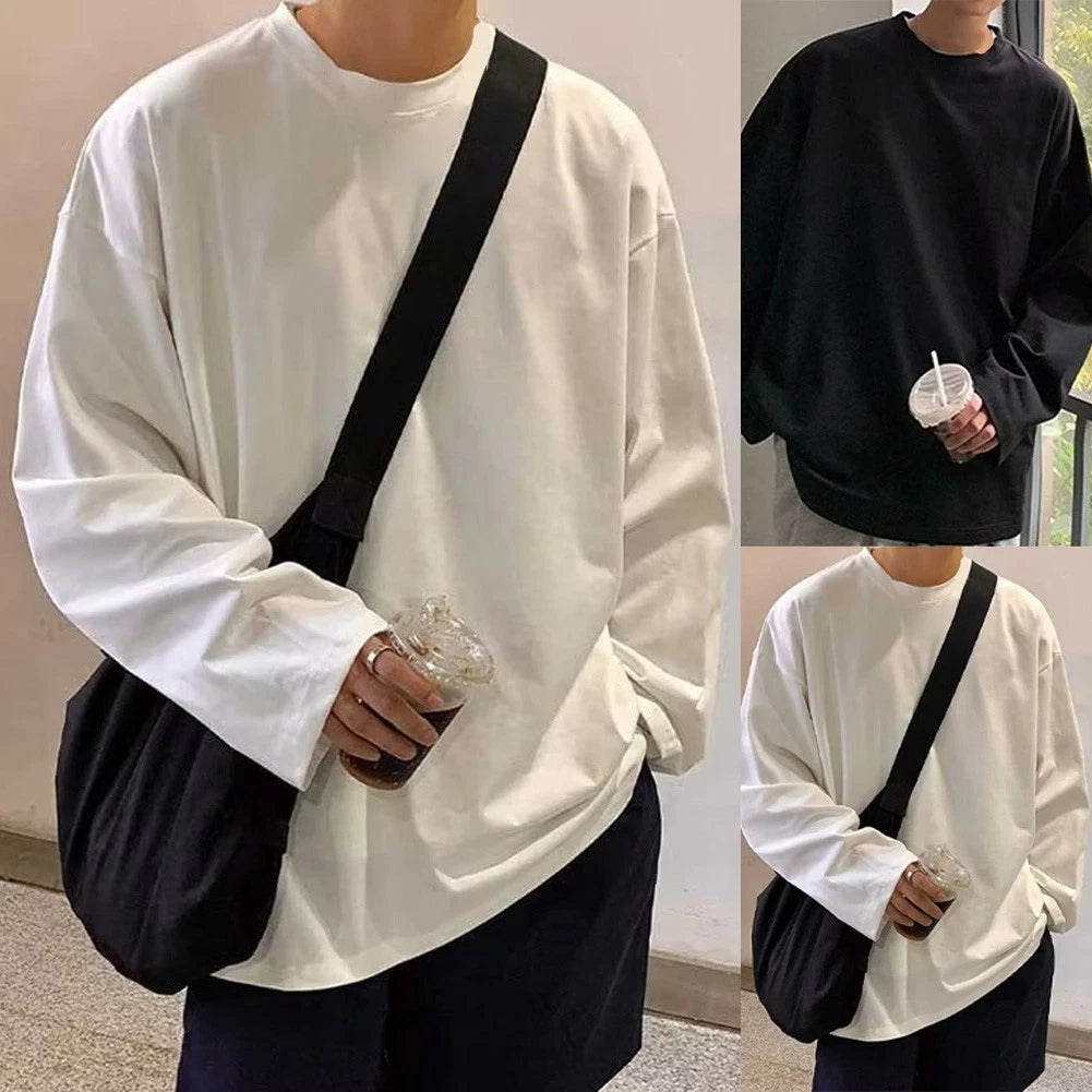 For Daily Wear Mens Pullover Round Neck T-shirt Sweatshirt Pullovers Tops