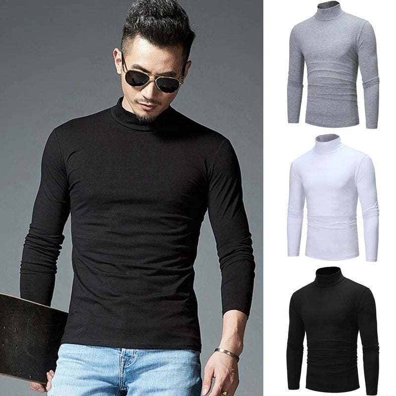 Stylish and Comfortable Men's Casual Slim Fit Turtleneck Long Sleeve Top