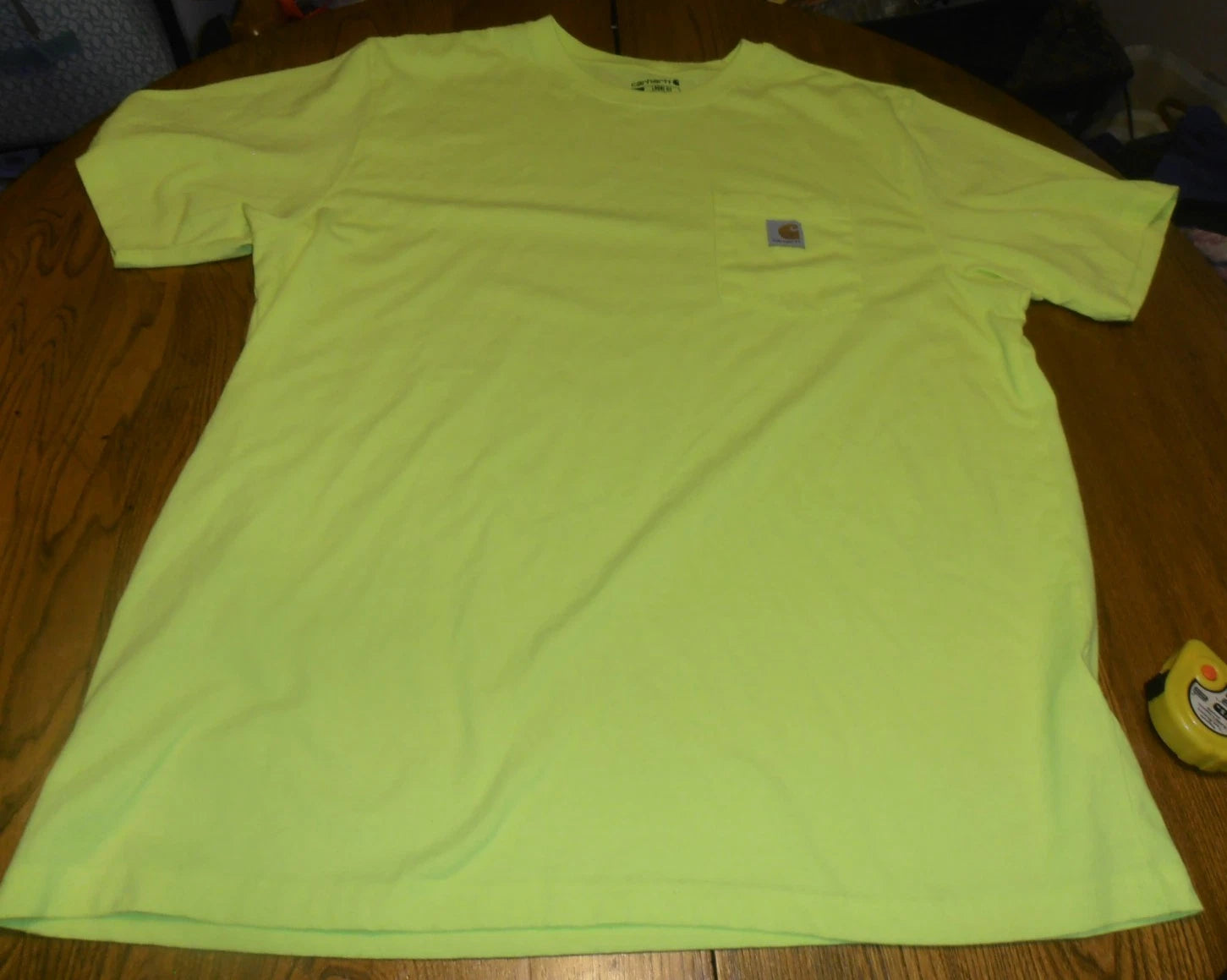 CARHARTT FLUORESCENT YELLOW POCKET S/S T-SHIRT MEN'S SIZE XL