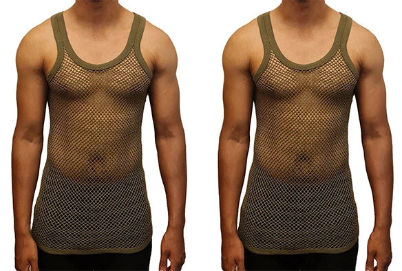 Mens 2 Pack Vest Army Gym 100% Cotton String Top Slim Fit