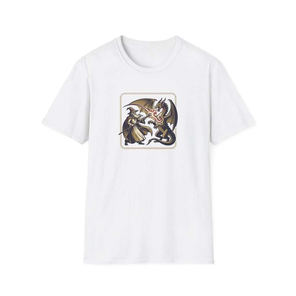Wizard vs Dragon T-Shirt | Medieval Fantasy Illustration