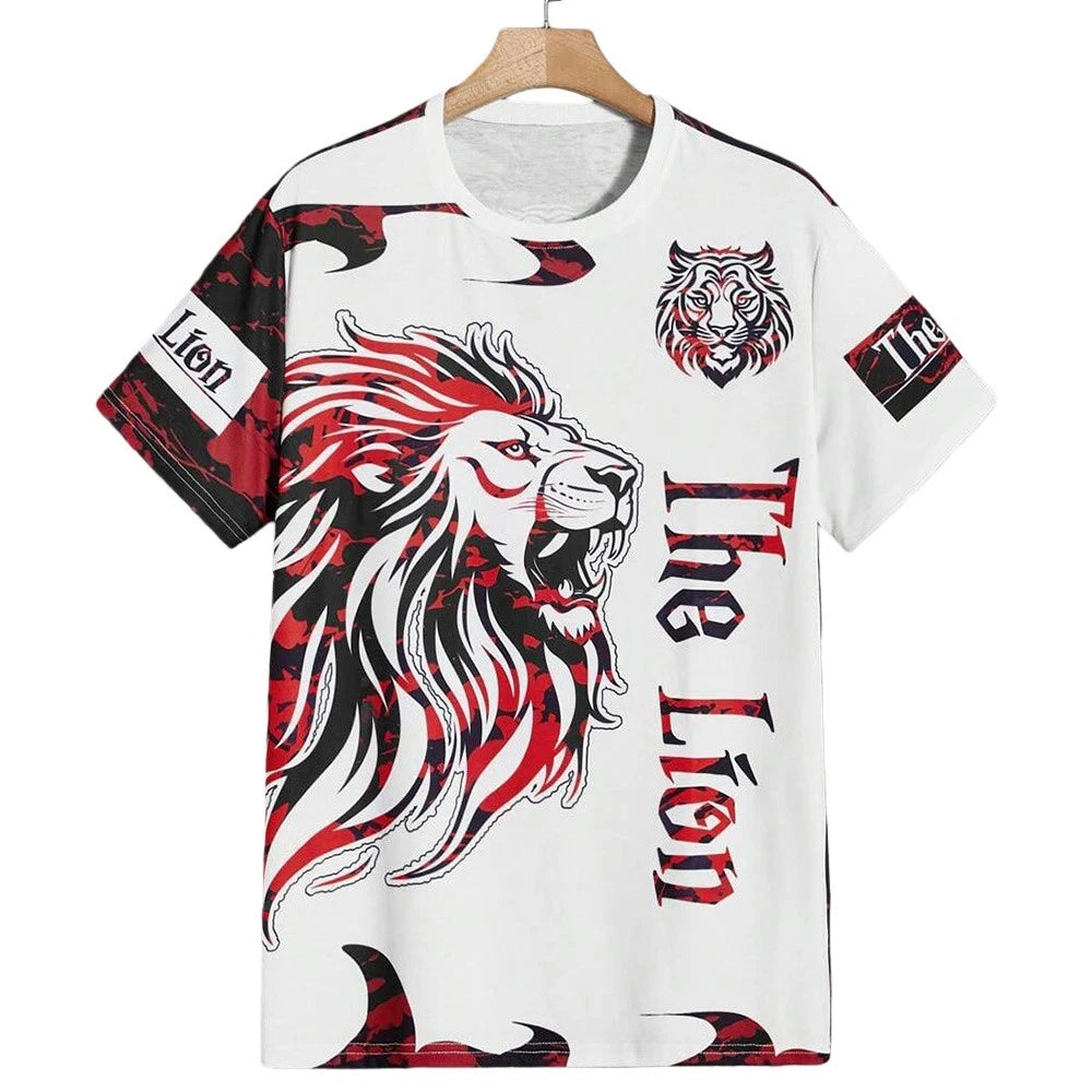 Mens printed tshirt round neck polyester fabric for daily seasonal casual use