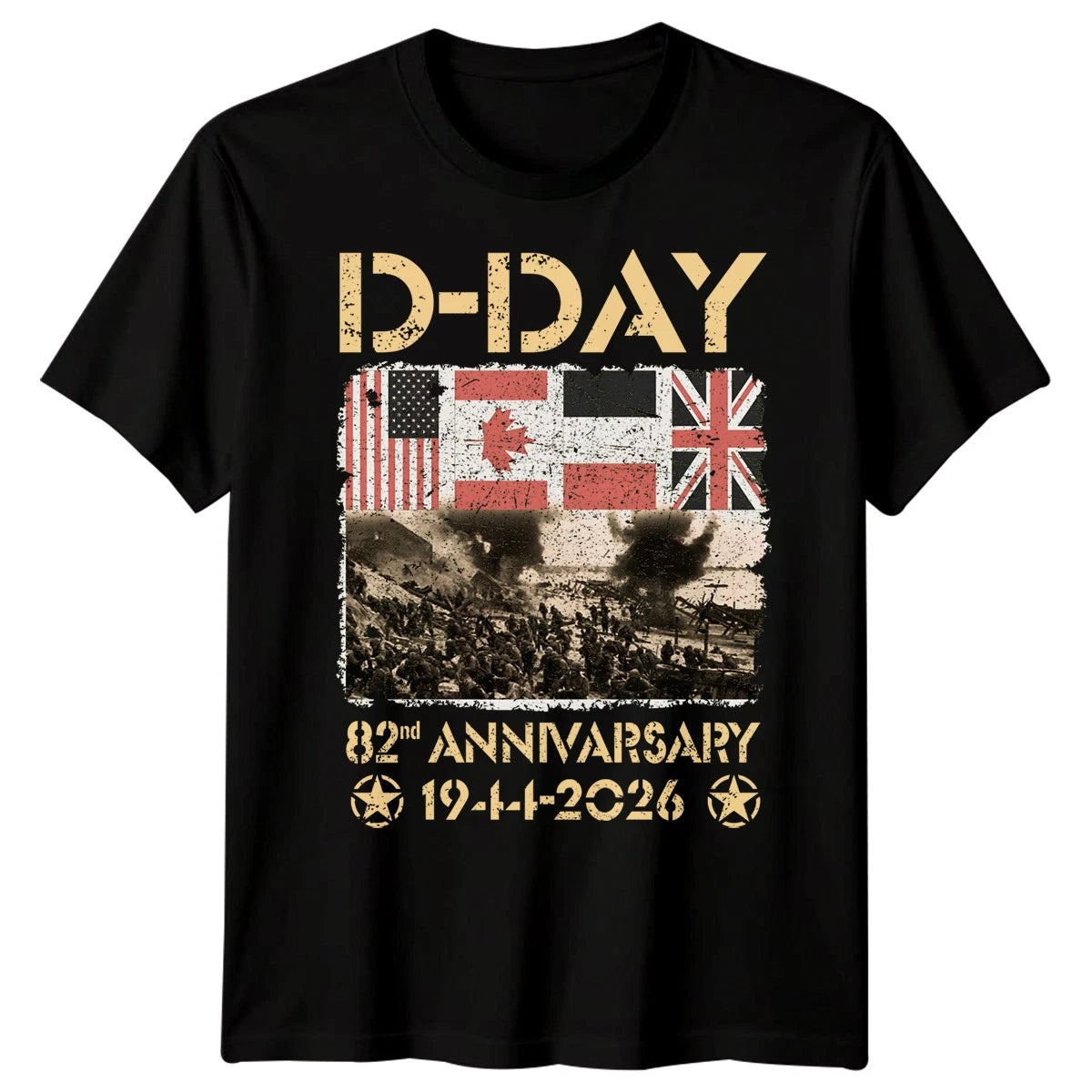 Family Flags D-Day T-Shirt Tee 1944 World War II Normandy Military History 1#DD