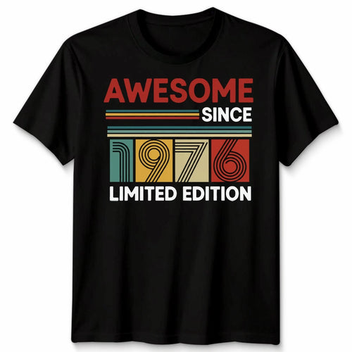 50th Birthday Unisex T Shirt Awesome Since 1976 Vintage Graphic Tee