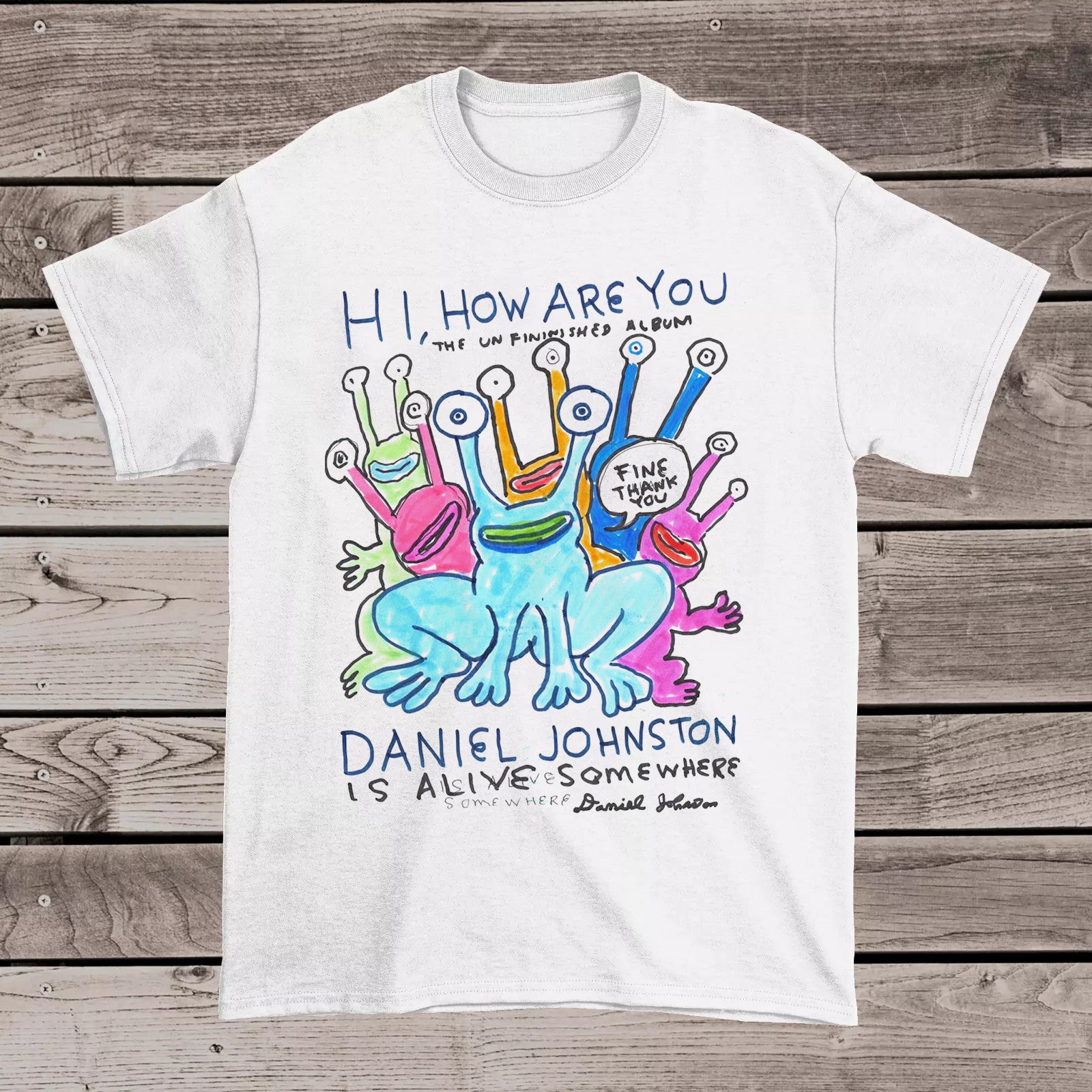 Daniel Johnston hi How Are You T Shirt Full Size S-5XL