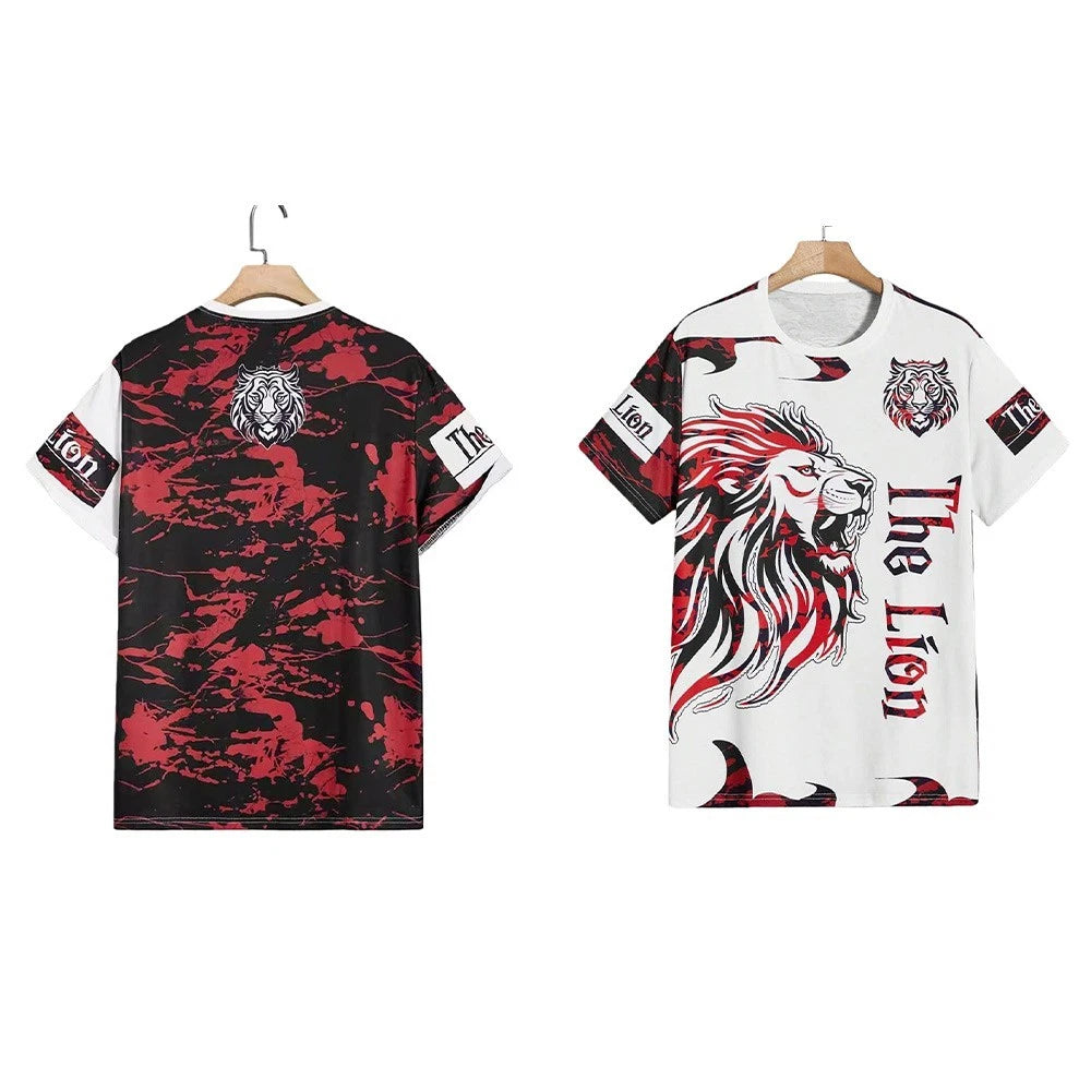 Mens printed tshirt for leisure and holiday with regular clothing length