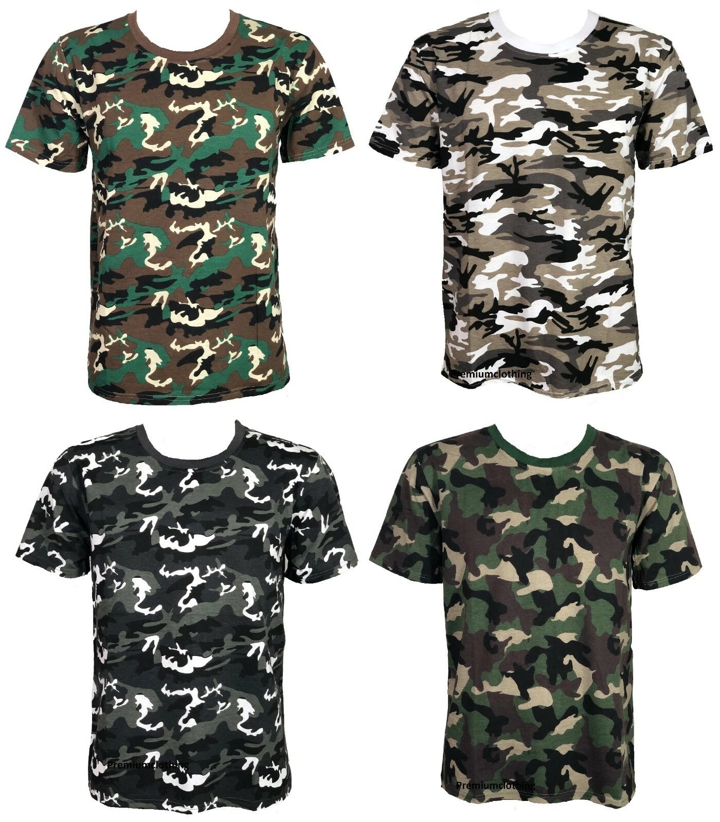 Mens Military Camouflage T Shirt Army Camo Combat Tee Summer Beach Top Jungle