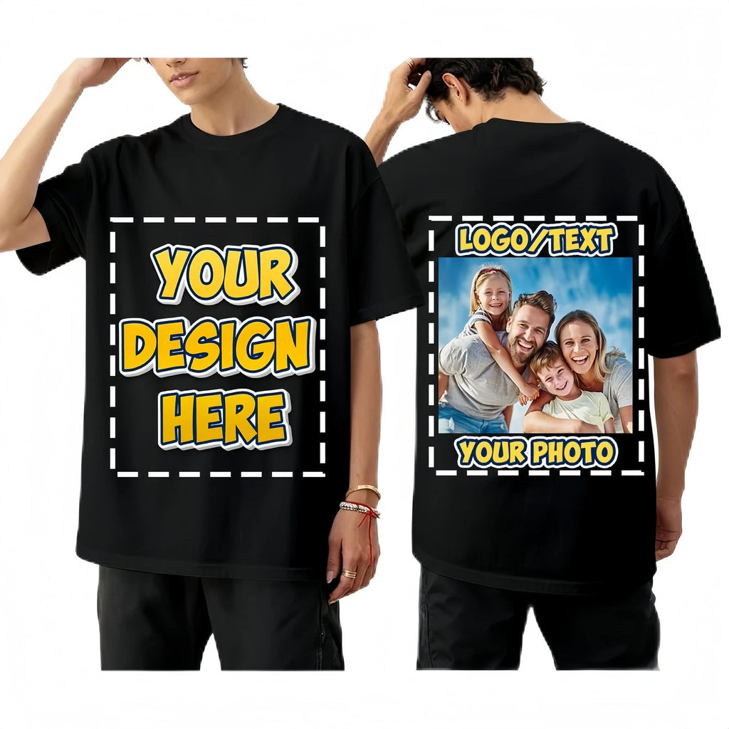 Personalized custom T-shirt with free printing on both front back chest areas
