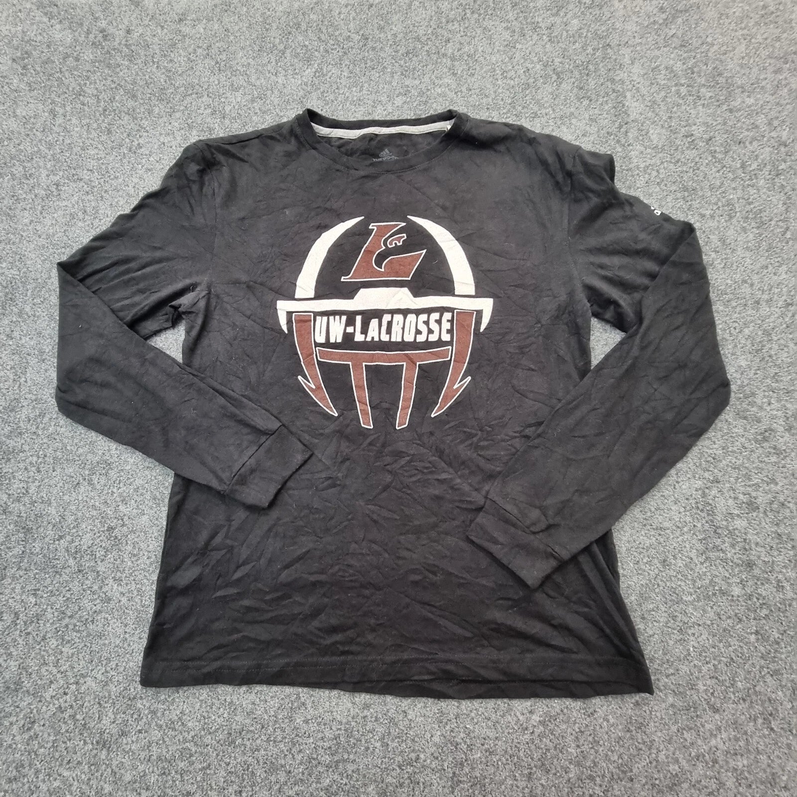 Adidas Shirt Men Small black long sleeve Sports casual T Shirt Lacrosse Size S