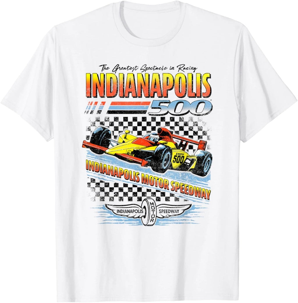 Indy 500 The Greatest Spectacle in Racing Distressed Poster T-Shirt