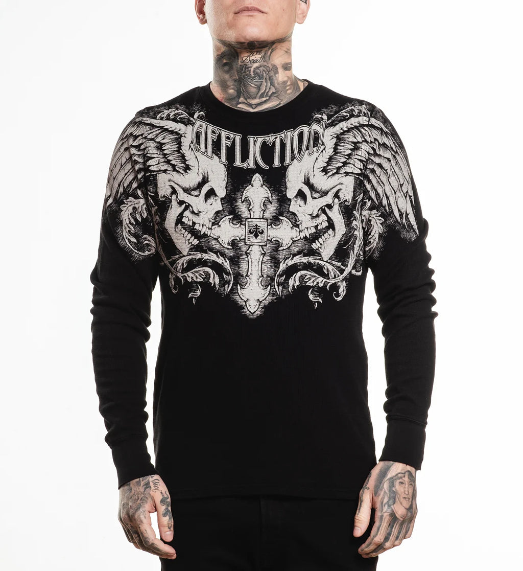 Affliction Men's Long Sleeve Shirt Winged Up