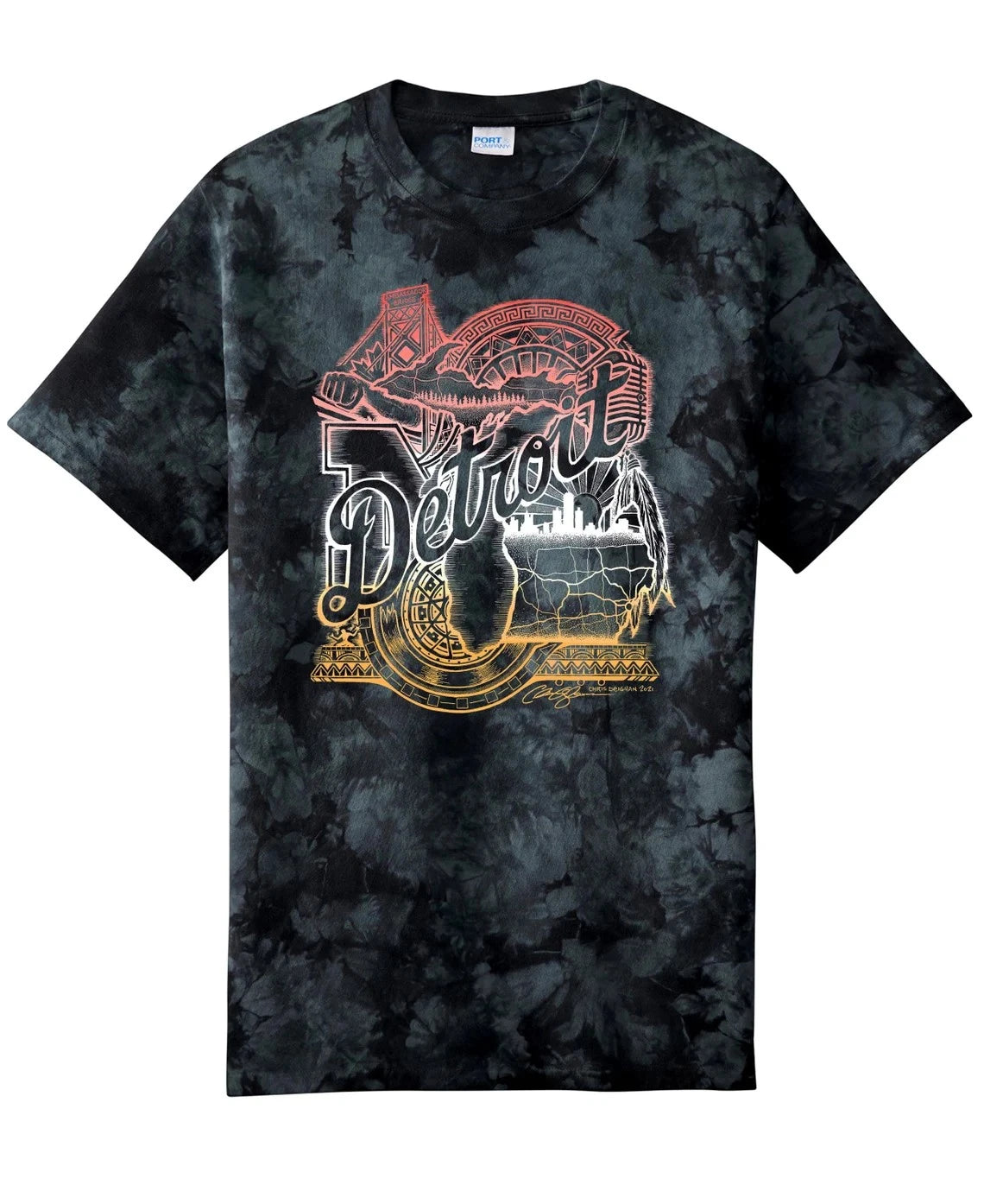 Detroit Black Tie Dye Shirt - US Medium
