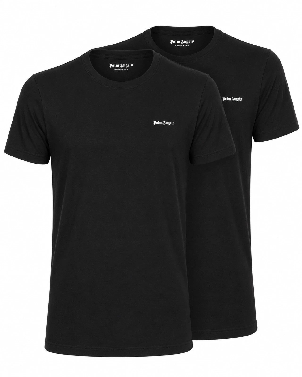 NWT BI-PACK with 2 PALM ANGELS T-SHIRTS black stretch cotton luxury L