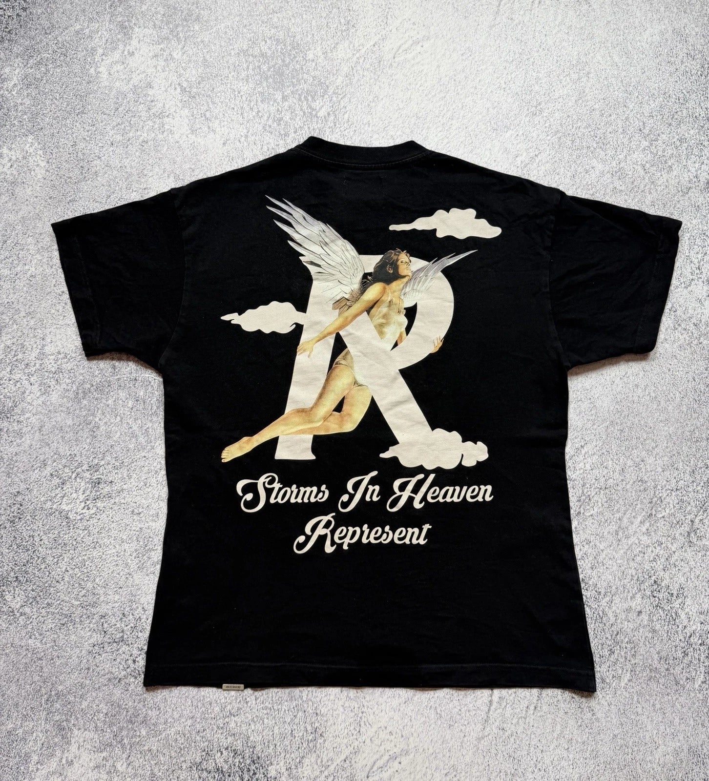 Represent Storms in Heaven Black Men’s T-Shirt Size Large