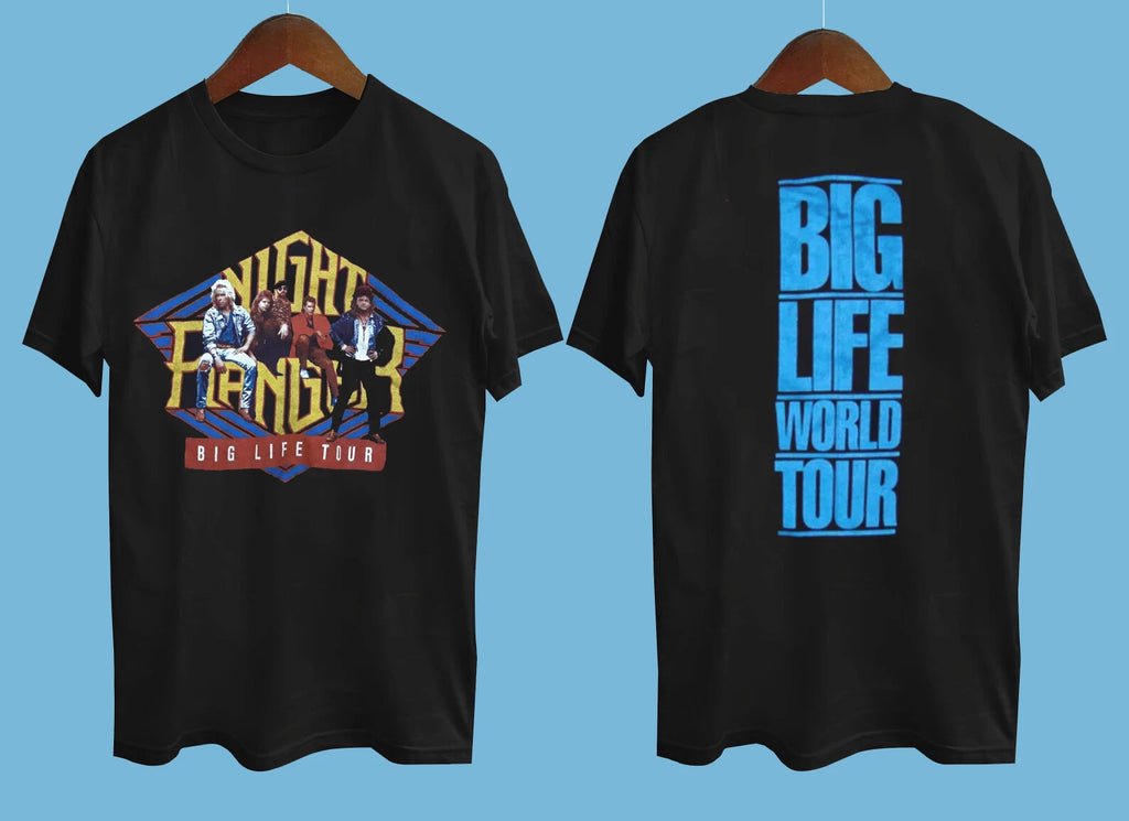 Night Ranger Big Life Tour T Shirt Short Sleeve Black All Size Gift Shirt
