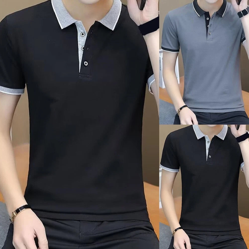 Men's Polyester 96% Spandex 4% Short Sleeve T-Shirt Slim Fit Streetwear