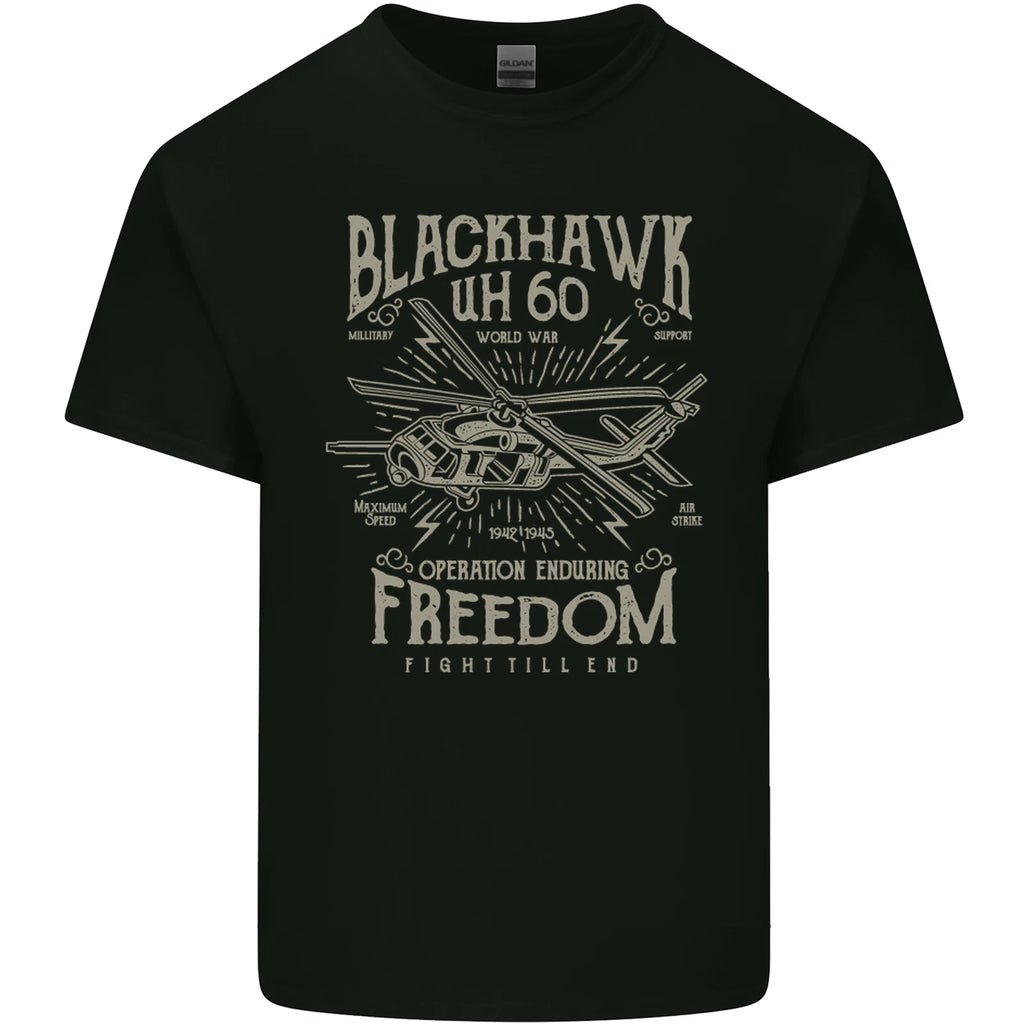 Blackhawk Uh60 Military Helicopter Army Mens Light Cotton T-Shirt