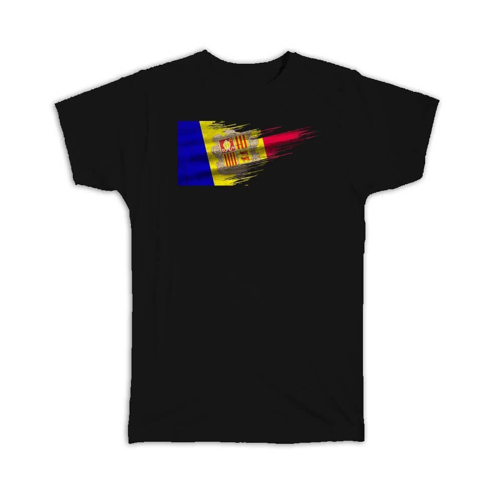 Gift T-Shirt : Andorra Flag Modern Country Expat