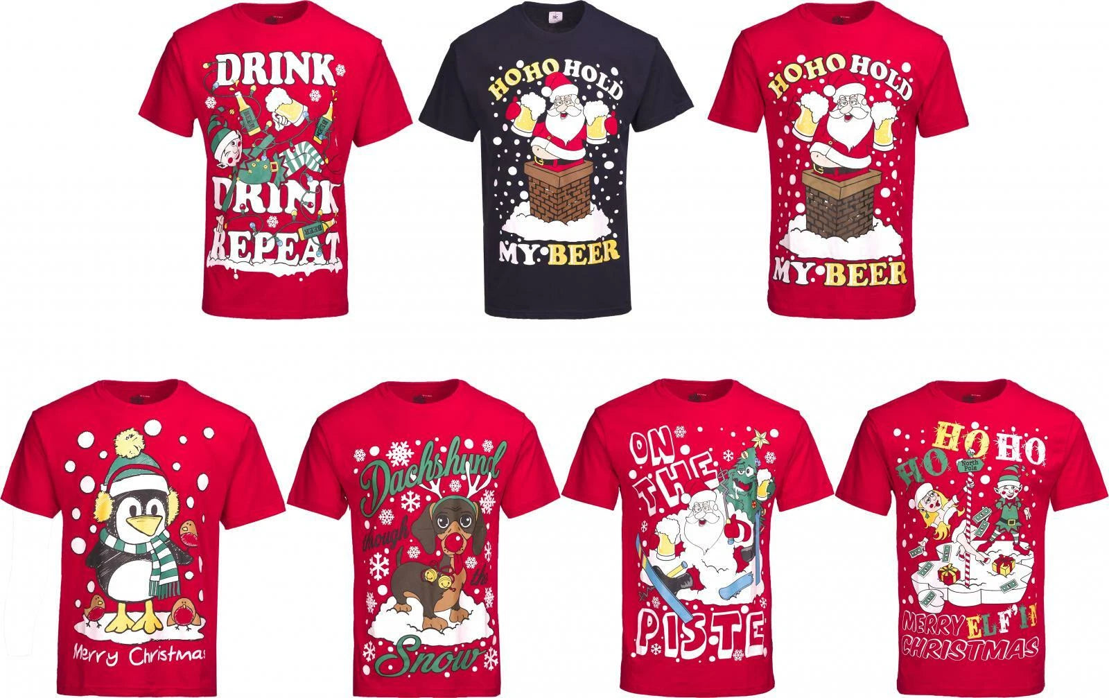 Men's Novelty T Shirt Funny Message Novelty  X-Mas Polo Merry Christmas S to 5XL