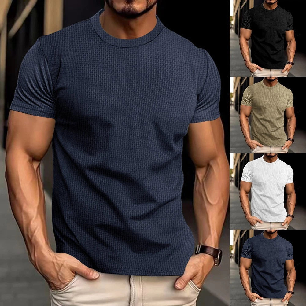 Men's Athletic Slim Fit Short Sleeve Quick Dry Round Neck T Shirt Running Top