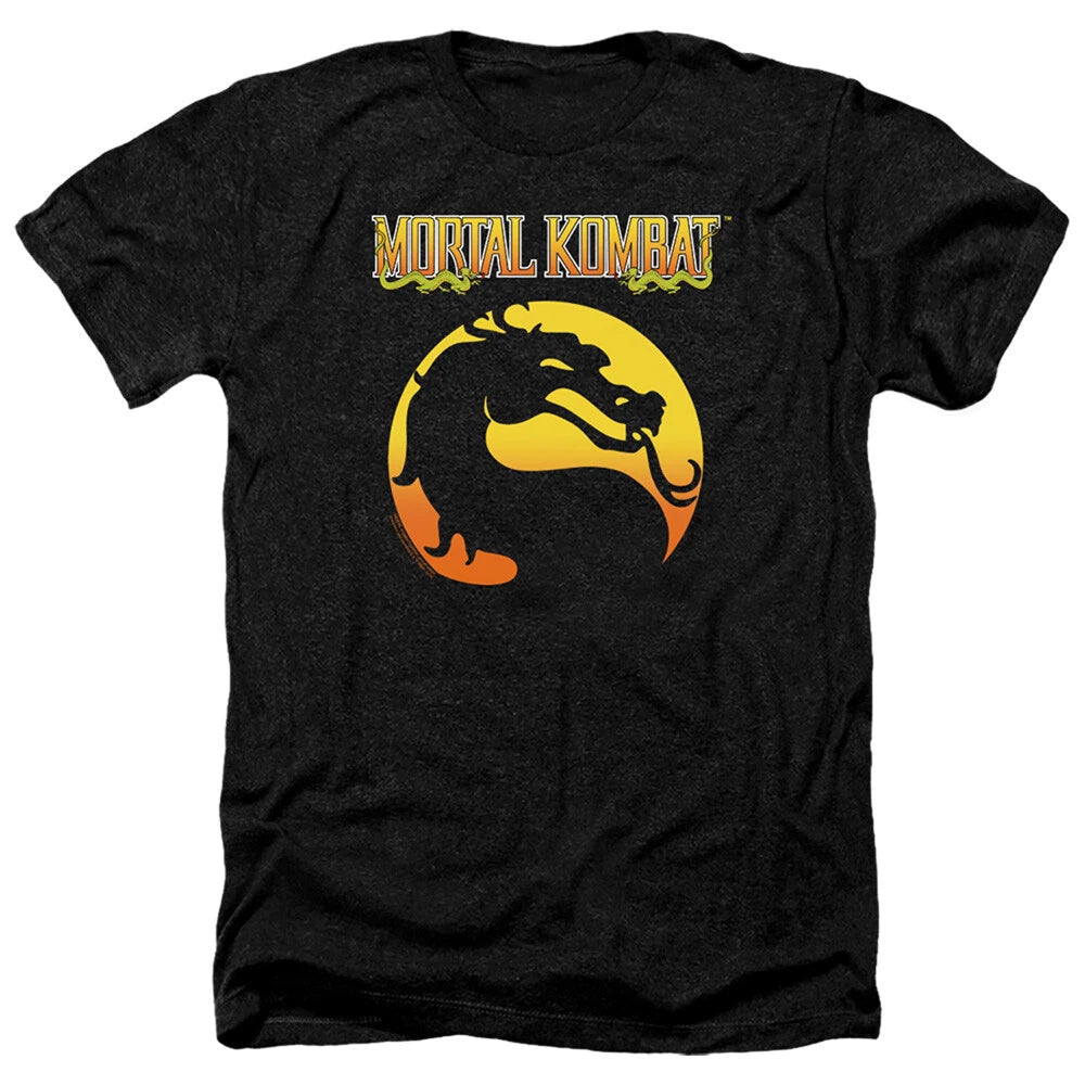 Mortal Kombat Klassic Heather T-Shirt Dragon Logo Black Tee