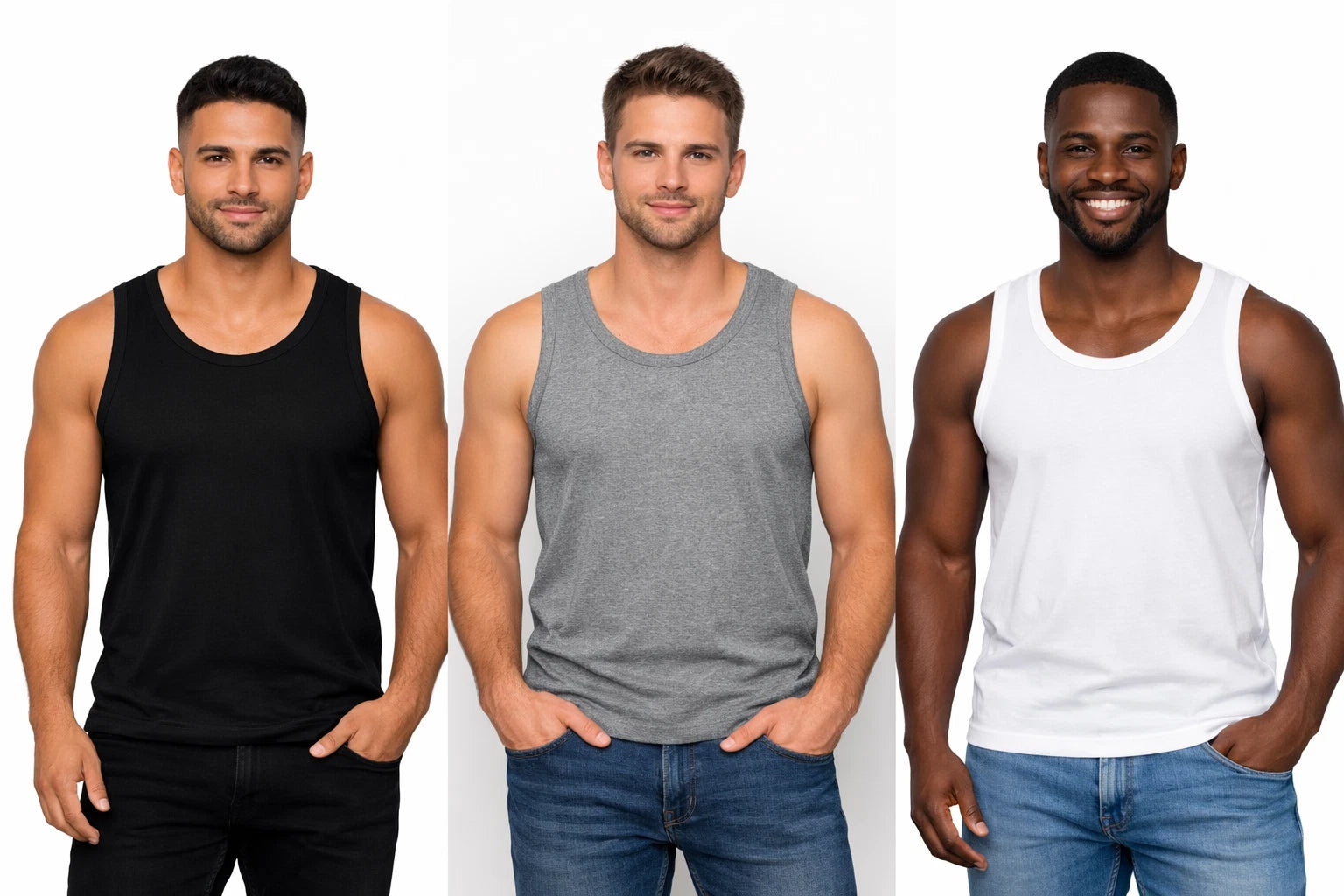 Men’s Cotton Tank vest 6 Pack – Sleeveless Gym Shirts,Plain Athletic Vests, Soft