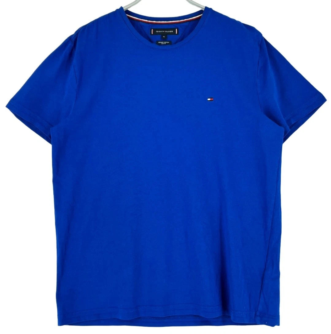 Tommy Hilfiger men's slim fit round neck blue jersey t-shirt, size XL