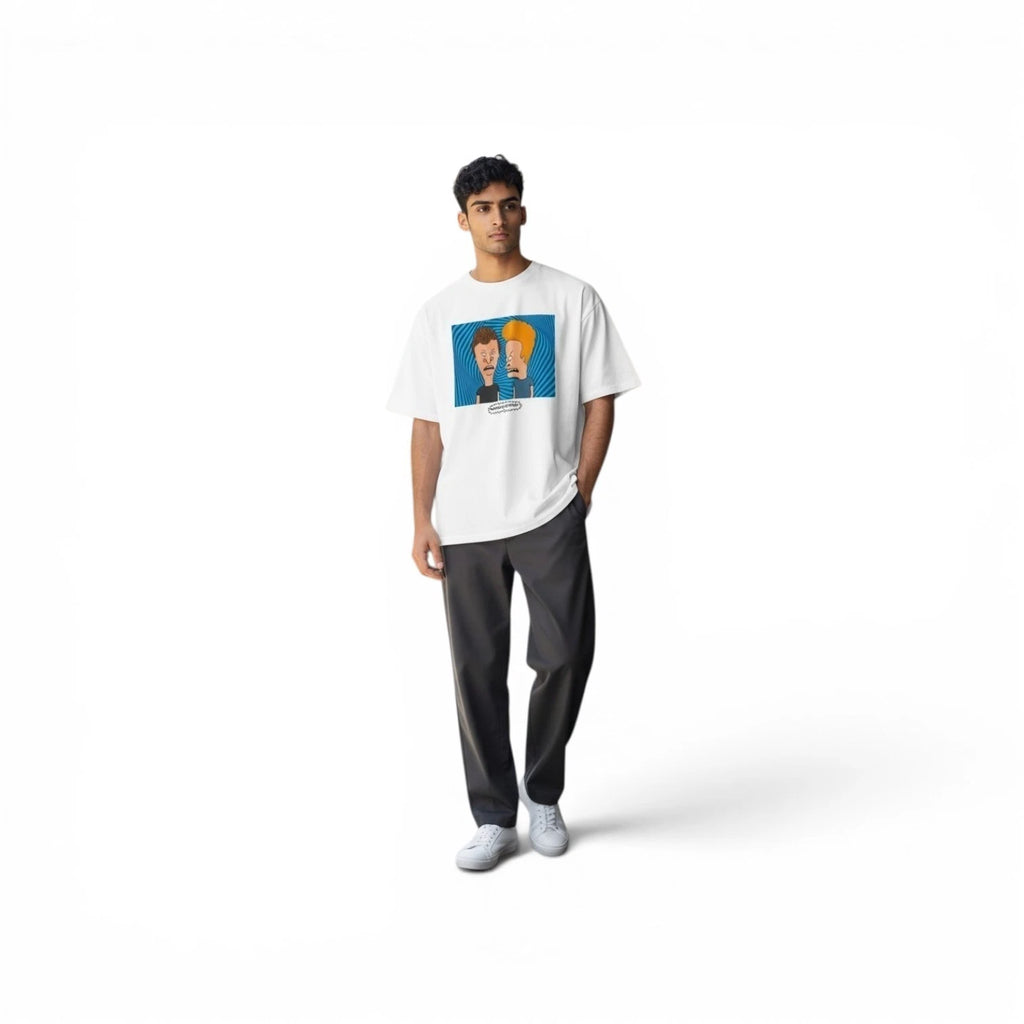 Men's Beavis and Butthead Graphic T-Shirt White 90's Tv Show