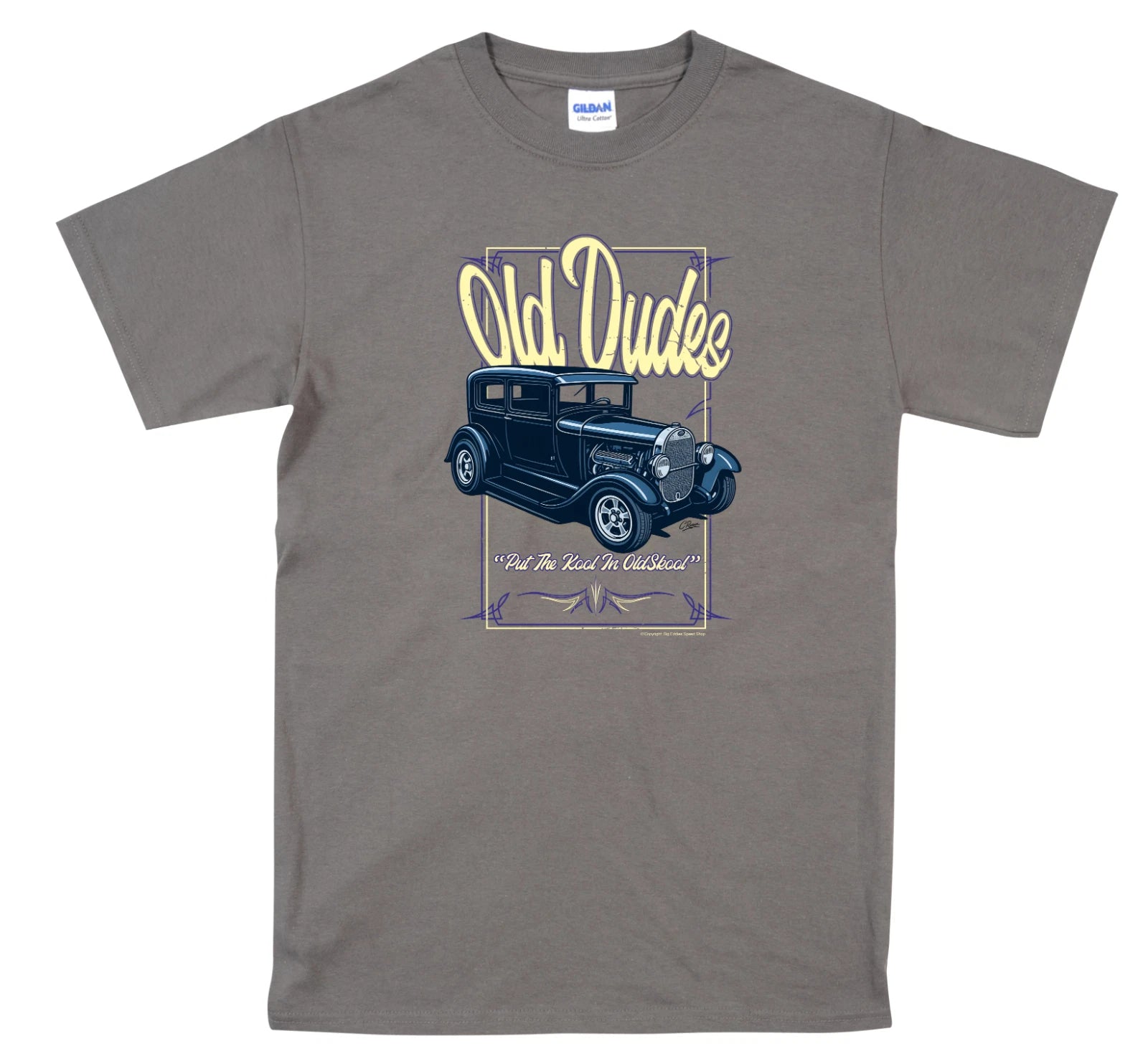 Old Dude's Branded T Shirt Featuring Ford Sedan Graphic, Retro Design S-5XL