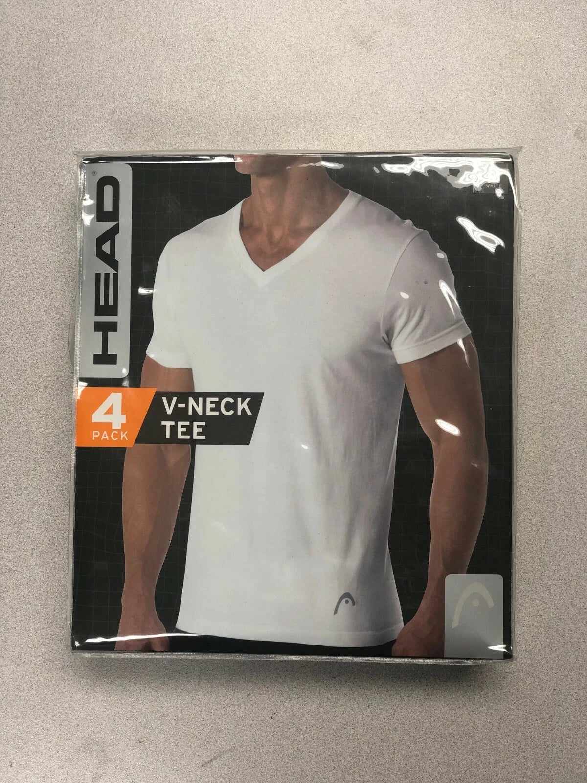 V Neck Mens HEAD White NEW 4 Pack Undershirts T-Shirt Cotton Classic Size S, M