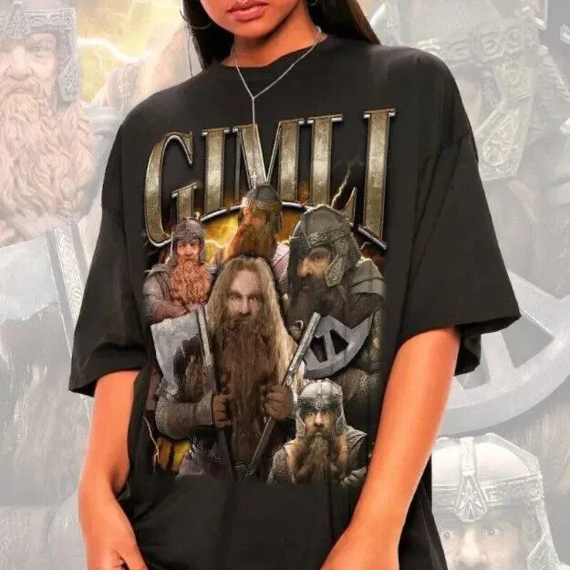 Retro Gimli shirt, LOTR Gimli graphic booletg shirt, John melodies-ini shirt lon