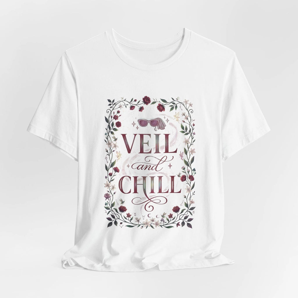 Copy of Veil and Chill tee | Bridal bachelorette floral typography shirt
