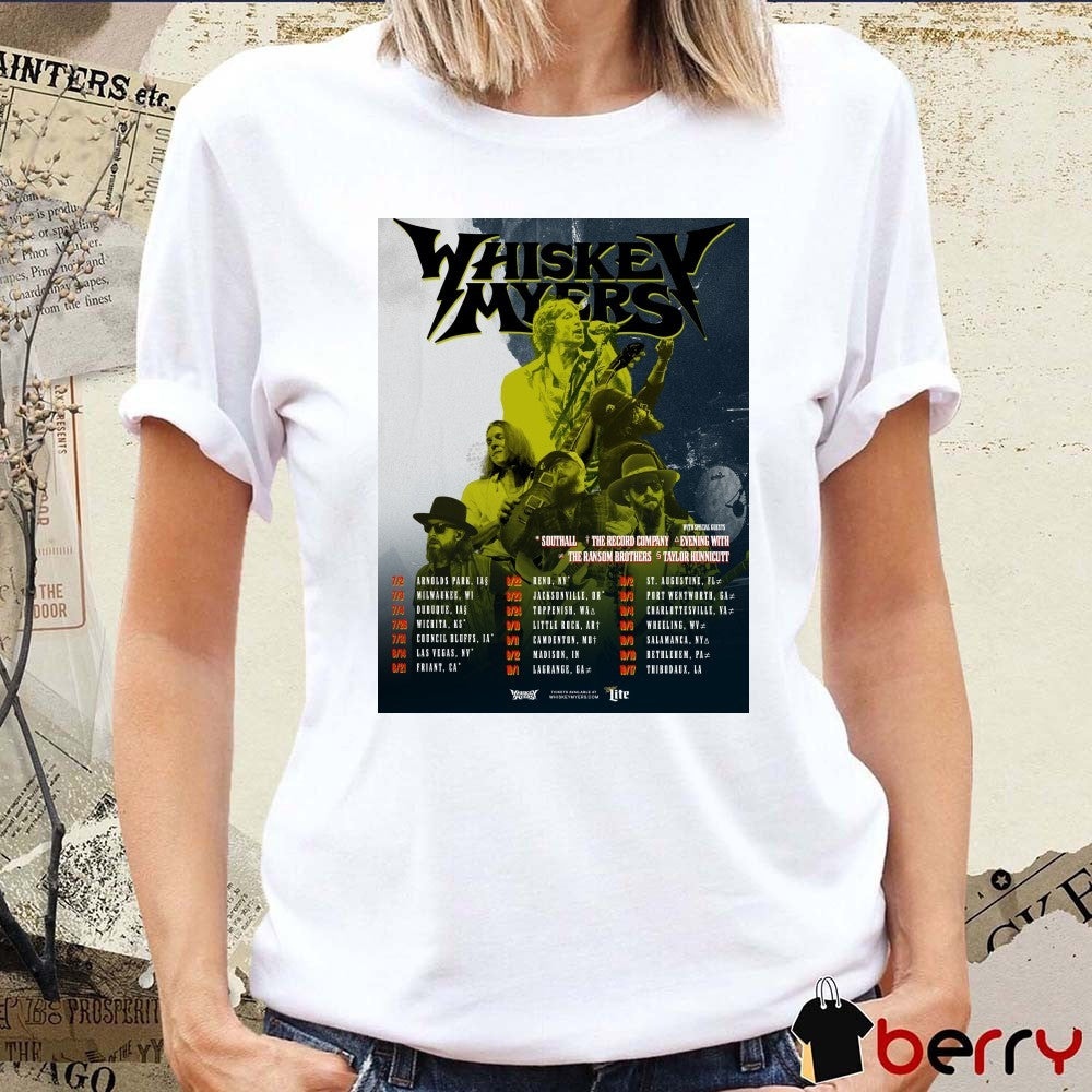 Whiskey Myers Southern Hospitality Tour July – October 2026 Events Poster t-shirt