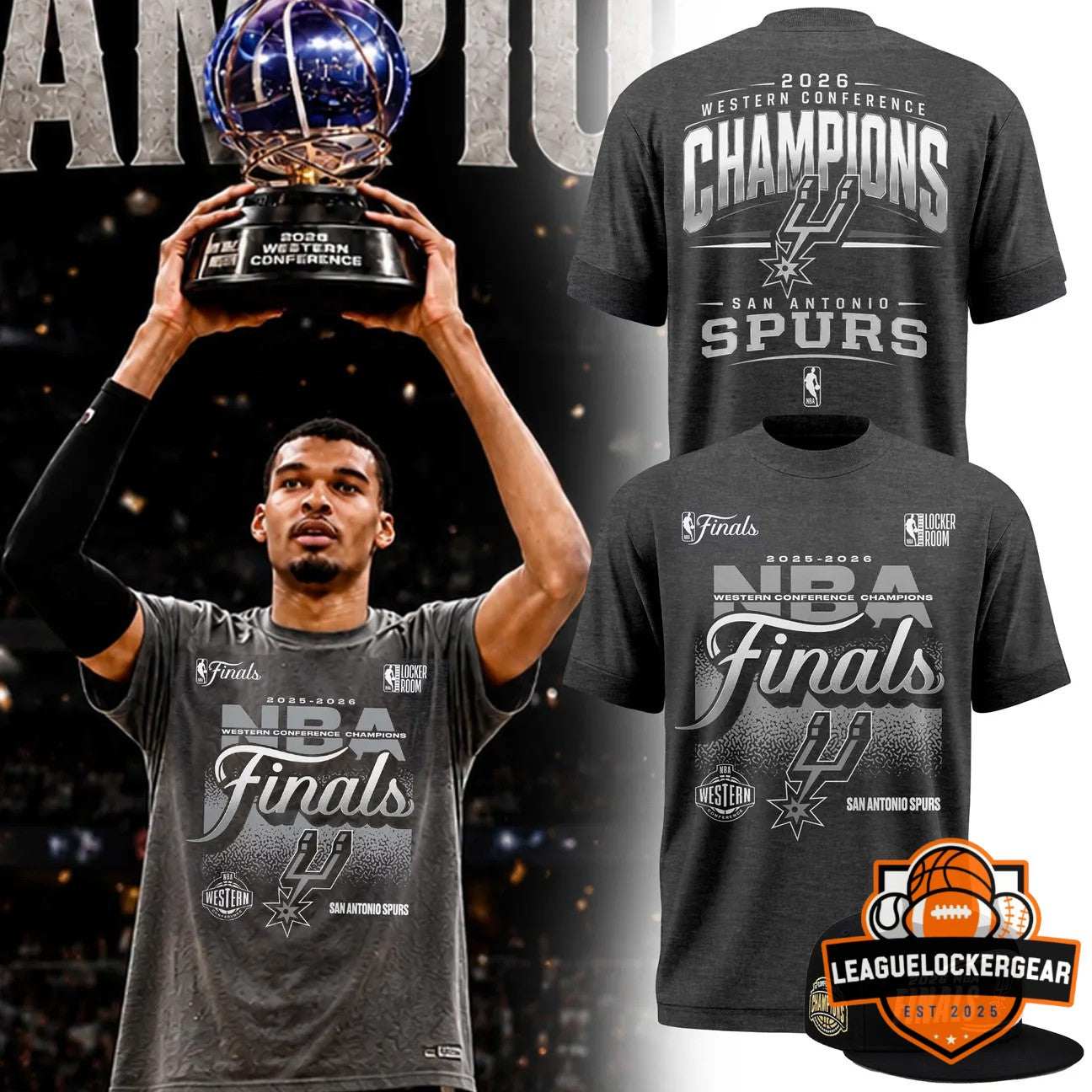 San Antonio Spurs 2025-2026 NBA Finals Western Conference Champions T-Shirt
