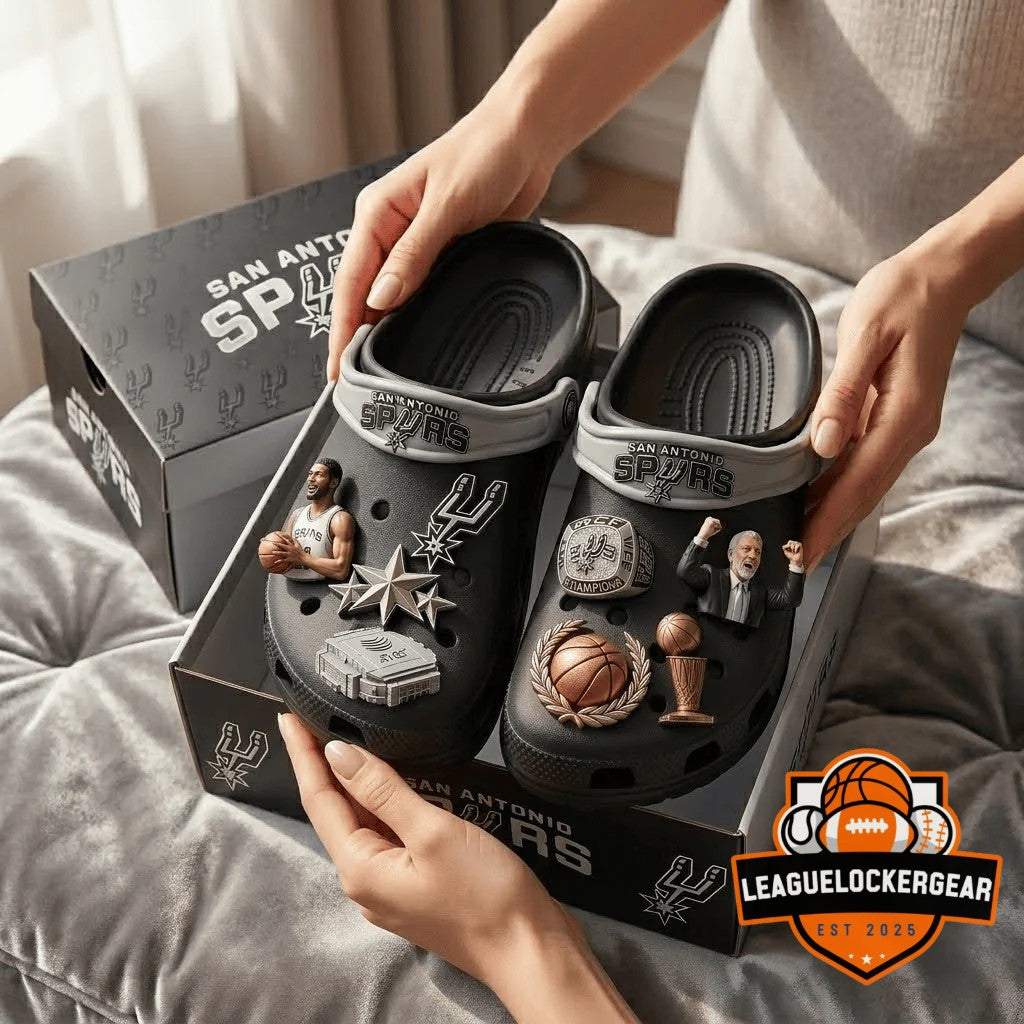 San Antonio Spurs Championships Crocs With Charms