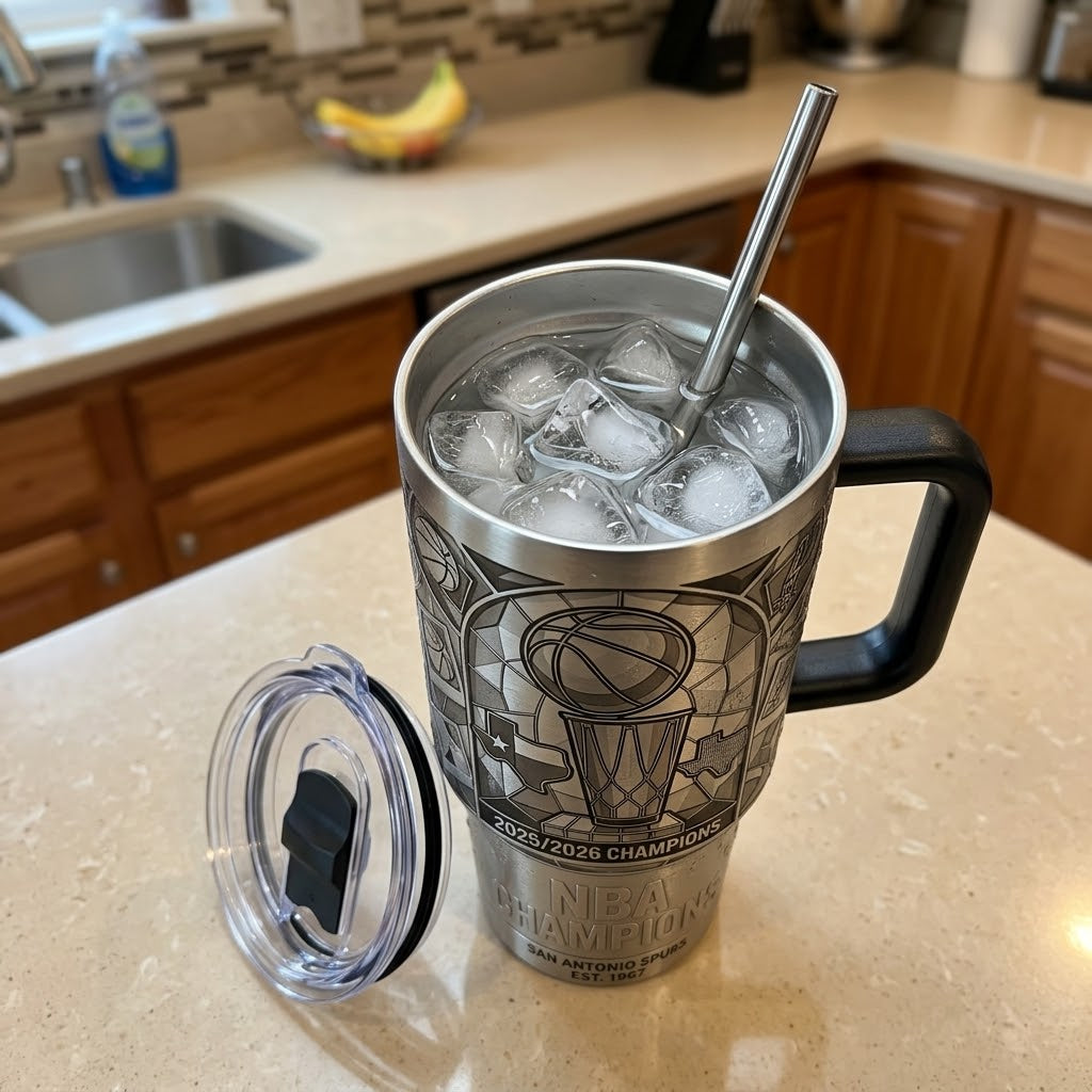 San Antonio Spurs NBA Champions 2025/2026 Season Handled Tumbler