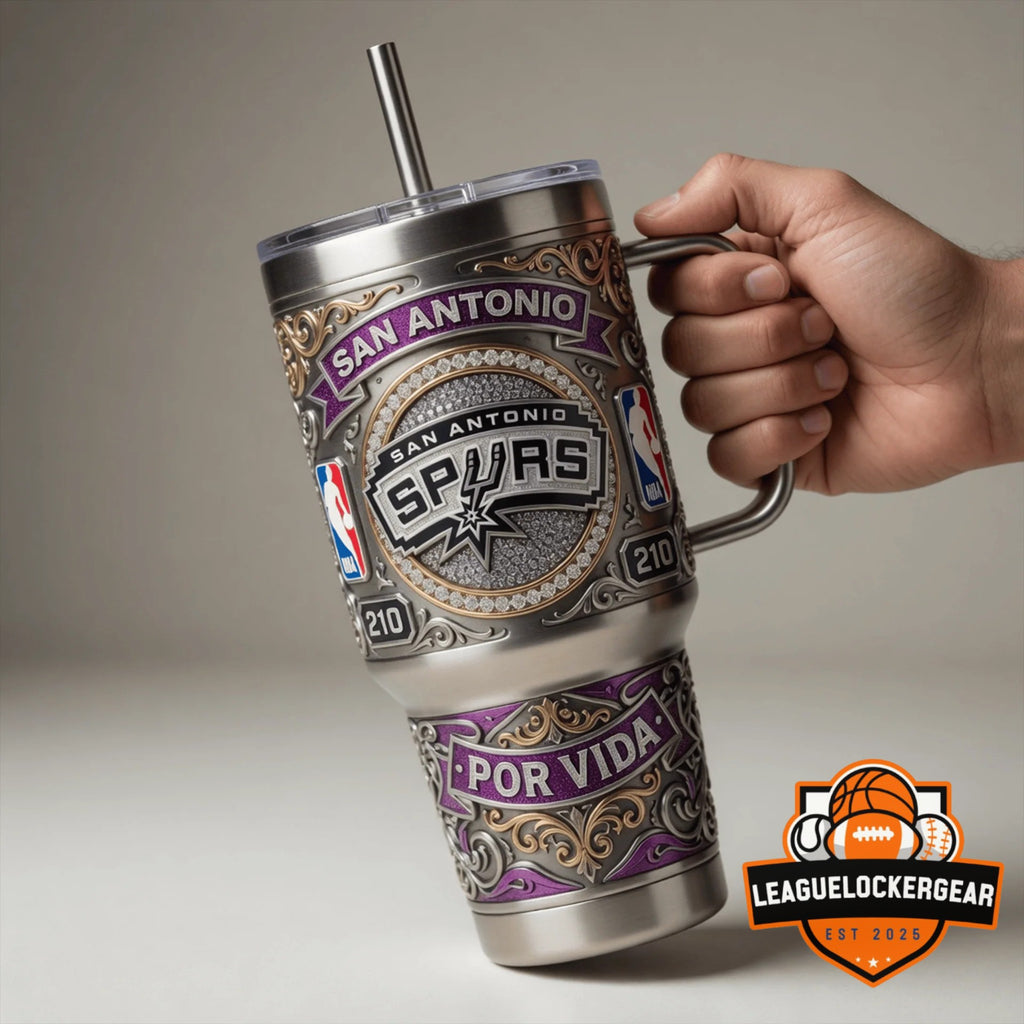 San Antonio Spurs Cityscape Por Vida Embellished Tumbler