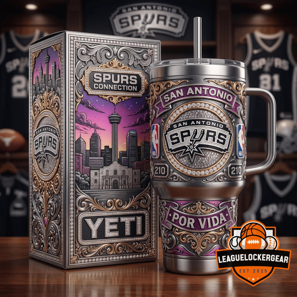 San Antonio Spurs Cityscape Por Vida Embellished Tumbler