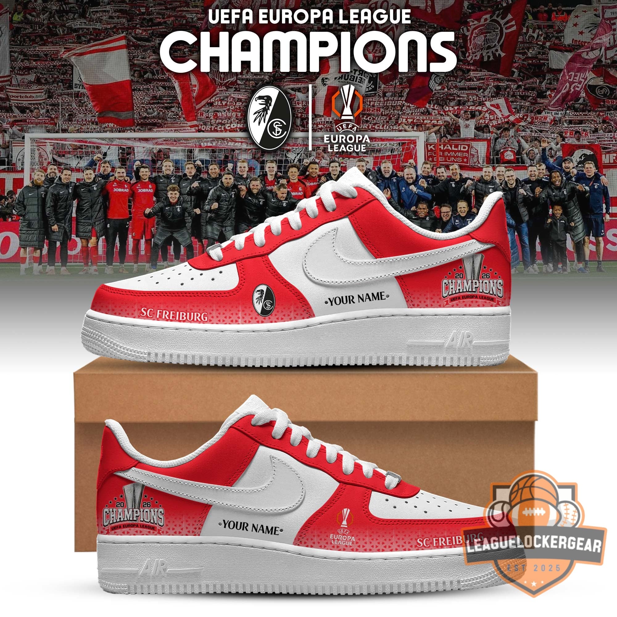 SC Freiburg UEFA Europa League Champions 2026 Custom AF1 Sneakers