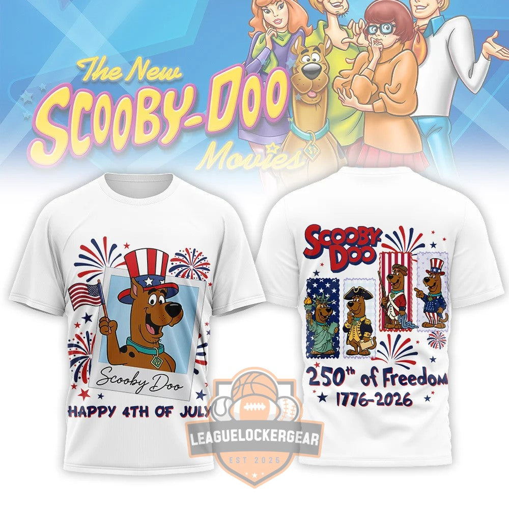 Scooby-Doo 250th of Freedom 1776-2026 4th of July Patriotic T-Shirt