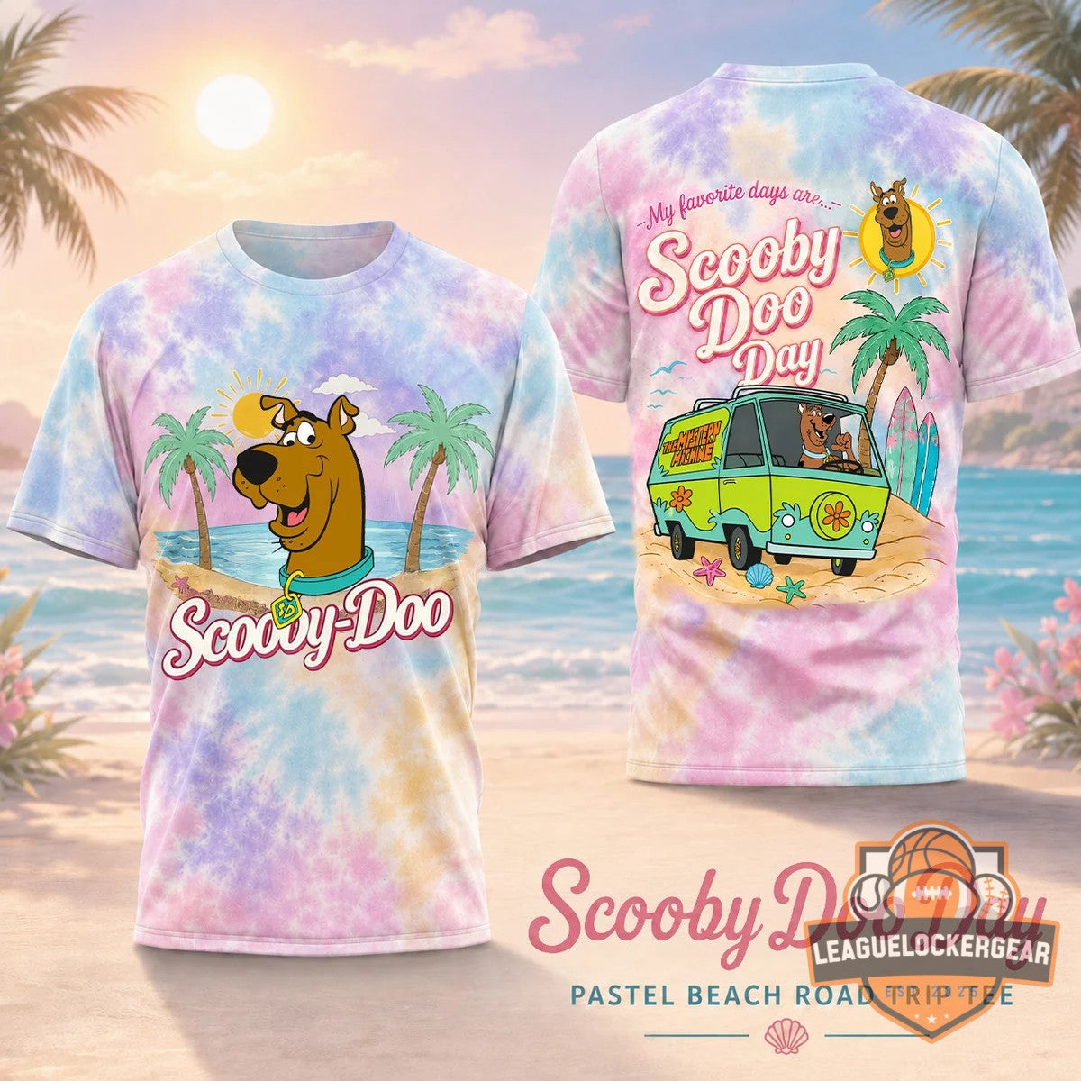 Scooby-Doo Scooby Doo Day Pastel Beach Road Trip T-Shirt