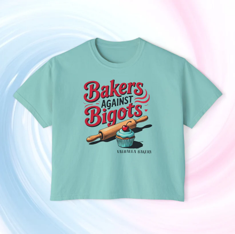 Bakers Against Bigots Women's Boxy Tee, LGBTQ+ Pride Apparel